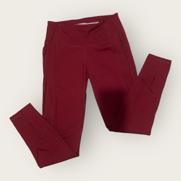 Victoria’s Secret Sport Total Knockout Tights Red Maroon Size Medium - Picture 1 of 4